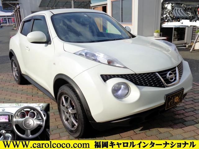 日産 ジューク １５ＲＳ　タイプＶ　イクリプスＳＤナビ　バックカメラ　フルセグＴＶ　ＤＶＤ再生ＬＥＤヘッドライト　ＬＥＤポジション　ＭＡＮＡＲＡＹＳＰＯＲＴ１６ｉｎアルミ　キーレスエントリー　純正ドアバイザー　ＥＴＣ