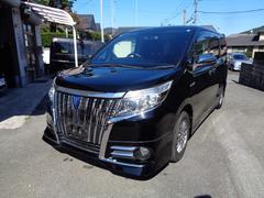 エスクァイア ハイブリッドGi 禁煙1オーナー 純正エアロ プッシュスタート スマートキー2個 後席モニター 両側電動ドア 9インチSDナビ フルセグTV DVD再 Bluetooth Bカメラ ETC シートヒーター LEDヘッド 中古車画像