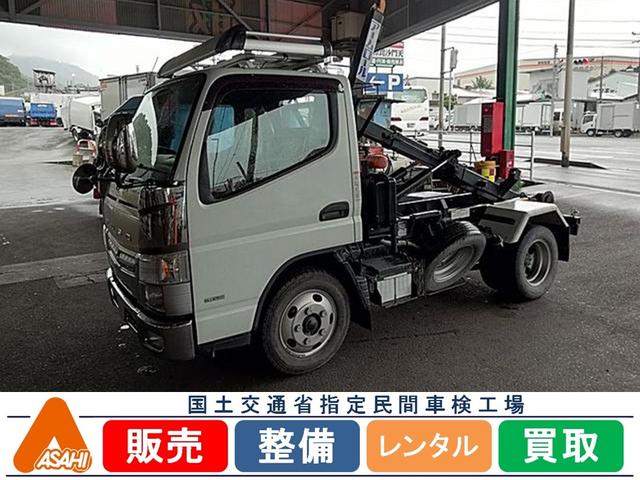 キャンター 三菱ふそう 3tアームロール脱着装置付コンテナ専用車 架装メーカー 新明和 キャブバックハシゴあり メッキパーツあり ルーフキャリア付 電動格納ミラー 福岡県 3tアームロール脱着装置付コンテナ専用車 架装メーカー 新明和 キャブバックハシゴあり