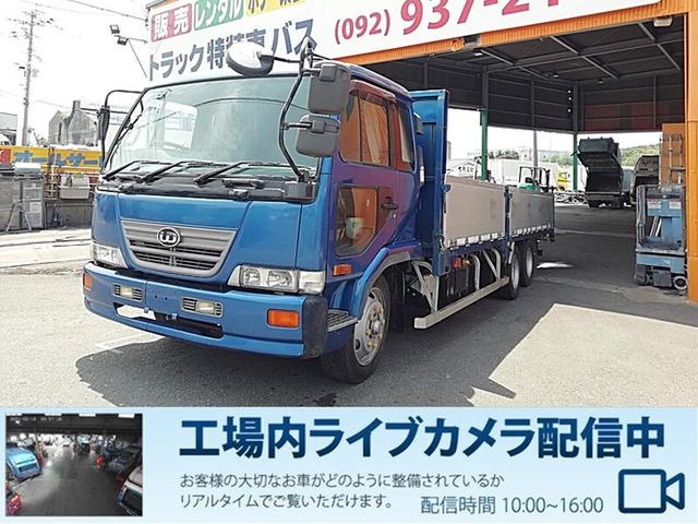 日産ディーゼル 　１２ｔアルミブロック平ボデー　エアサス　アオリ／３方開　アルミ　作りボディ　ネタ／鉄（1枚目）