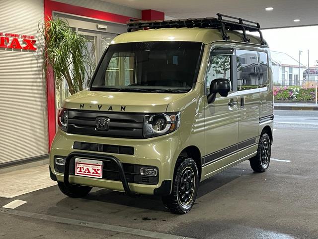 ホンダ Ｎ－ＶＡＮ＋スタイル ファン・ターボホンダセンシング　メモリーナビ　フルセグ　ＣＤ　ＤＶＤ　バックカメラ　ＬＥＤライト　フォグランプ　リフトアップ　社外１４インチアルミホイール　バンパーガード　ルーフキャリア