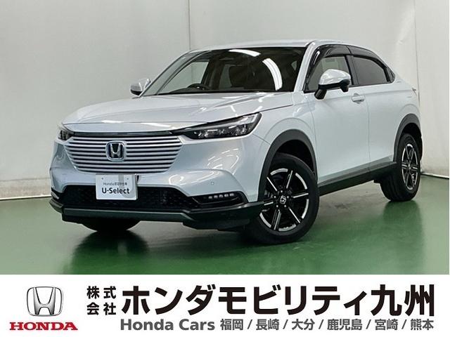 ヴェゼル(ホンダ) ｅ：ＨＥＶＸ　ナビ　Ｒカメラ　ブルートゥース　フルセグ　前後障害物センサー　ＡＡＣ　イモビライザー　スマ−トキ−　誤発進抑制　ＰＷ　リアカメラ　クルコン　ＥＳＣ　ＥＴＣ装備　キーフリー　ＬＥＤヘッドランプ　ＡＢＳ 中古車画像