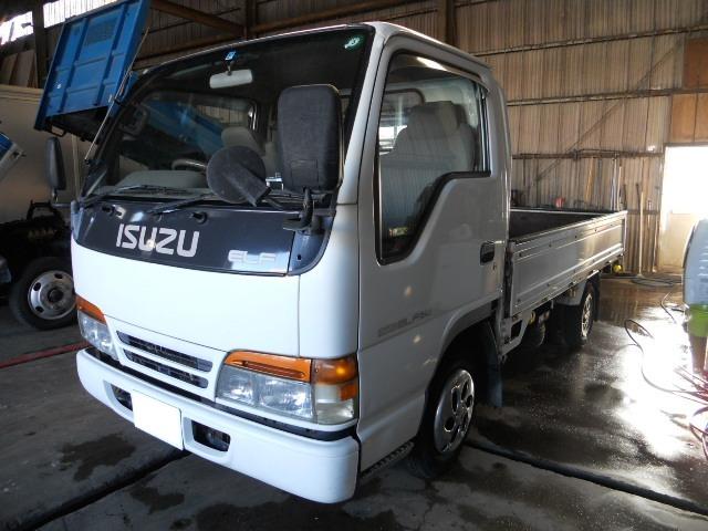 いすゞ エルフトラックフラットロー １ｔ 低床平ボディ 荷台床鉄板張の中古車 車体価格72 6万円 1997 平成9 年式 走行11 4万キロ 車体色ホワイト 長崎県諫早市小川町１２５７ 株式会社 ニッセイ自動車の在庫 グーネット中古車