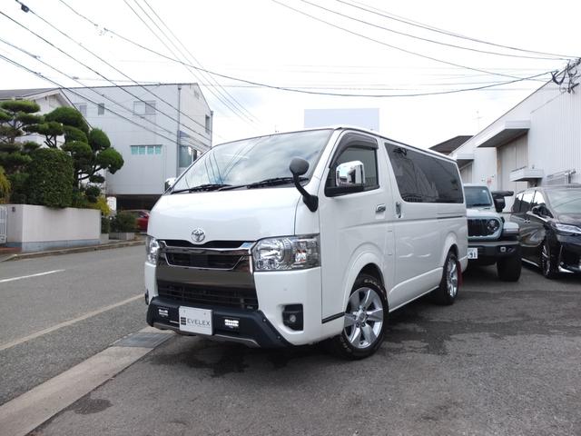ハイエースバン(トヨタ) スーパーＧＬ　ダークプライムＩＩ　ＴＲＤスポイラー　マッドフラップ　プラドホイール　グットイヤーナスカー　ＴＯＹＯＴＡセーフティセンス　純正ナビ　フルセグ　Ｂｌｕｅｔｏｏｔｈ　フロント　サイド　バックカメラ　全周囲カメラ　ＥＴＣ 中古車画像