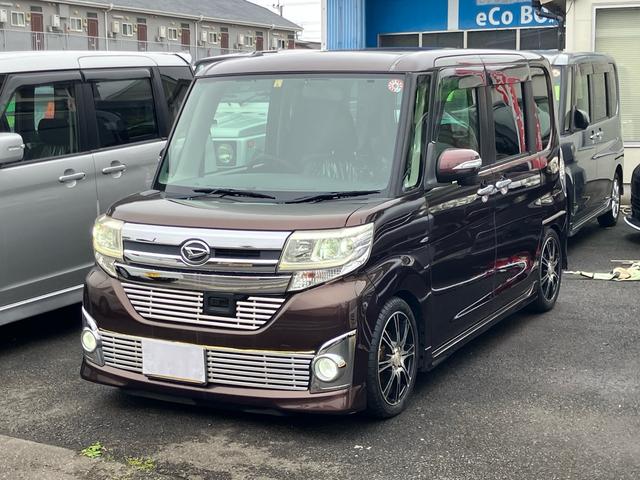 カスタムＸ　ＳＡ　／衝突被害軽減ブレーキ／左側電動スライドドア／社外１５ｉｎｃｈアルミホイール／ダウンサス／ＬＥＤヘッド＆フォグランプ／ＳＤナビ／フルセグＴＶ／バックカメラ／革調シートカバー／スマートキー／タイヤ新品