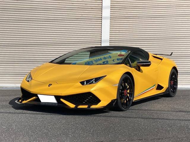 ウラカン ＬＰ６１０－４スパイダー　純正マットイエロー　純正ボディーキット　センターロックホイル　インテリアカーボン　マグネライドサスペンション　イエローキャリパー　ダイナミックステアリング　パワークラフトマフラーＦリフター（1枚目）