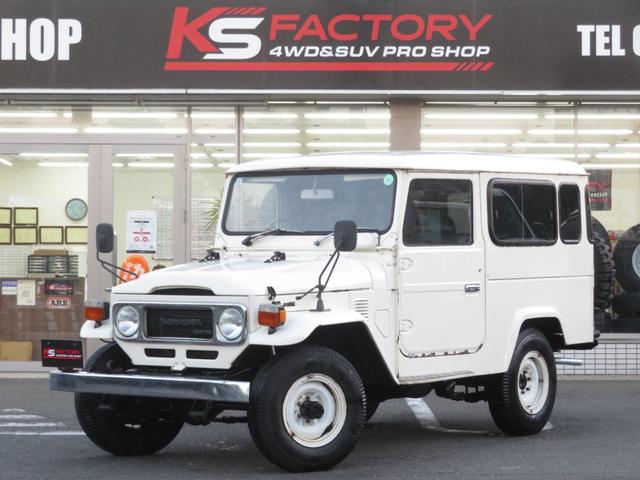 ランクル４０！ロング！最終型！ＢＪ４６Ｖ！５速ＭＴ！ ３Ｂエンジン！パワステ付！縞々シート！５人乗り！ユーザー下取車！ＫＳ２