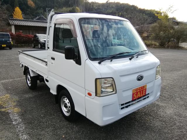 サンバートラック(スバル) 　４ＷＤ　５速ミッション　パワステ　エアコン　三方開　　走行１１９３００ｋｍ　タイミグベルト交換済み　内外装クリーニング済み　車検２年付き 中古車画像