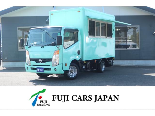 アトラストラック(日産) 移動販売車　キッチンカー　サッシ窓　外部電源　換気扇　３槽シンク　給水１００Ｌ 中古車画像