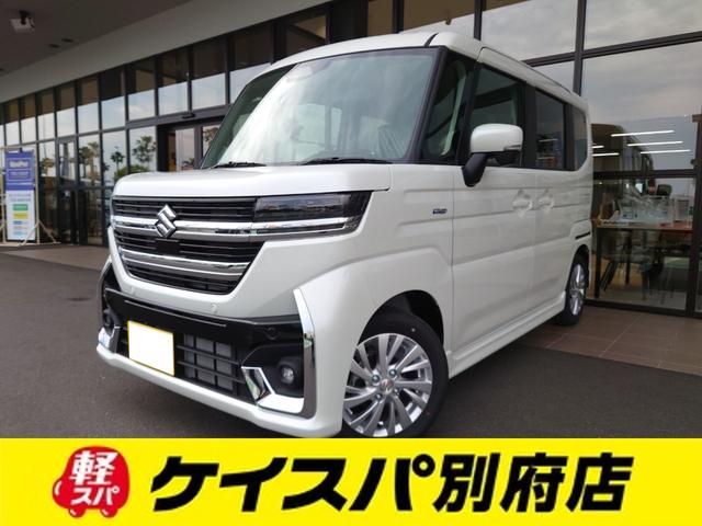 スペーシアカスタム ハイブリッドＧＳ　届出済み未使用車　両側電動パワースライドドア　スリムサーキュレーター　コーナーセンサー　キーレス　パワステ　パワーウィンドウ　ステアリングスイッチ（1枚目）