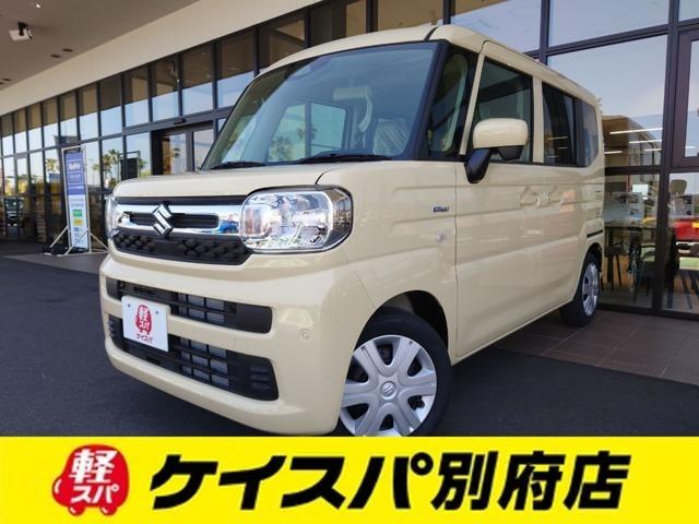 スペーシア ハイブリッドＸ　両側電動スライドドア　オートライト　スマートキー　電動格納ミラー　シートヒーター　ＣＶＴ　オットマン　エアコン　パワーステアリング　パワーウィンドウ（1枚目）