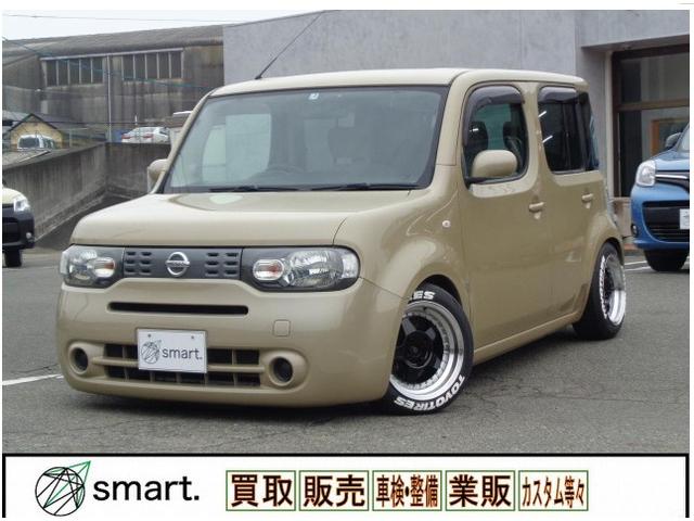 日産 キューブ １５Ｘ　Ｍセレクション　ローダウン・新品車高調・１５インチＡＷ・ホワイトレター仕様・ナビ・フルセグ・