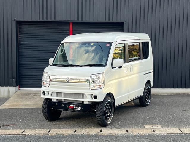 スズキ エブリイワゴン ＪＰターボ　踏み間違い防止　オートハイビーム　シートヒータ　フルタイム４ＷＤ　エアバック　助手席エアバック　リアコーナーセンサー　ＥＳＰ　キーフリー　ターボ　フルフラットシート　セキュリティ　ベンチシ－ト　ＰＷ