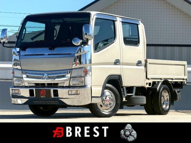 キャンター Ｗキャブロング全低床　Ｗキャブ／ディーゼル／ターボ／ＡＴ車／最大積載量１．５ｔ／６人乗／シートカバー（1枚目）