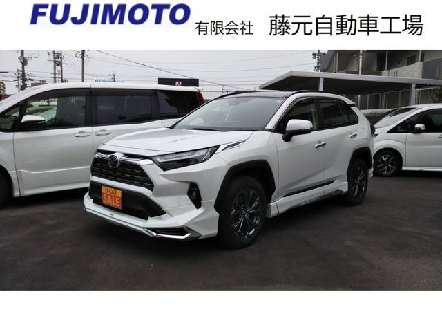 ＲＡＶ４(トヨタ) ハイブリッドＧ　ＥーＦＯＵＲ　４ＷＤ　モデリスタエアロ付き　特別塗装色　９インチナビゲーション　全方位カメラ　ドライブレコーダー前方後方　ＥＴＣ車載器　電動リアゲート　アルミホイール１８インチ　スマートキー 中古車画像