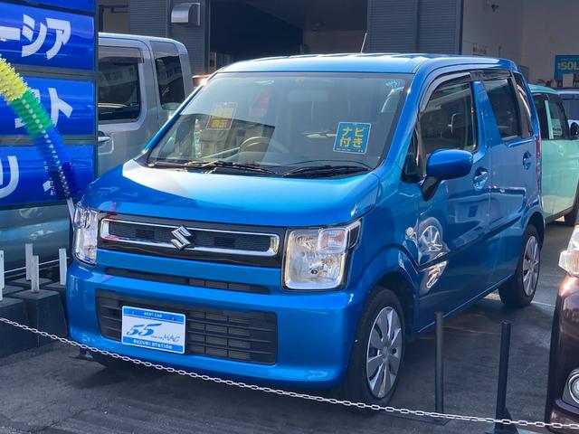 スズキ ワゴンＲ ＦＡ　８インチメモリーナビ　フルセグＴＶ　キーレス　走行距離１３８７１ｋｍ　横滑り防止機能　ベンチシート　アームレスト　ヘッドライトレベライザー