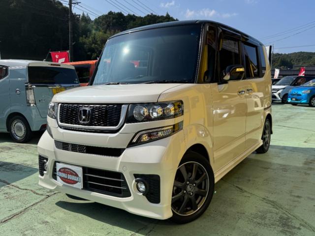 NBOXカスタム(ホンダ)モデューロX G・ターボパッケージ 社外ナビ フルセグ バックカメラ 両側パワスラ ハーフレザーシート 純正15インチアルミ クルコン ETC モデューロ専用バンパー 足回り HIDヘッドライト LEDフォグ スマートキー 中古車画像