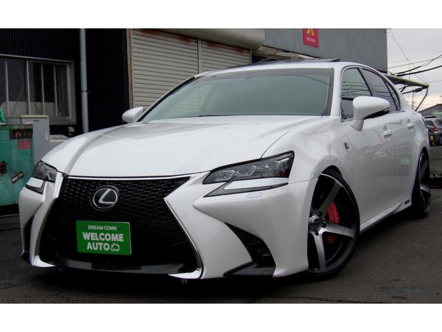 ＧＳ４５０ｈ　Ｉパッケージ　フロント・リア後期仕様　サンルーフ　車高調　エアロ　２０アルミ　ナビ　ＴＶ　Ｂｌｕｅｔｏｏｔｈ　Ｂカメラ　ドラレコ　革パワーシート　シートエアコン・ヒーター　ＨＵＤ　ステアリングヒーター　クルコン