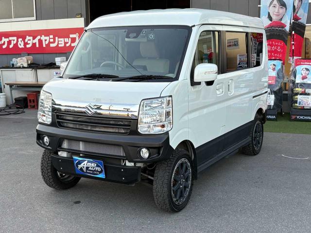 エブリイワゴン ＰＺターボスペシャル　ナビ　ＴＶ　Ｂｌｕｅｔｏｏｔｈ　バックカメラ　リフトアップスプリング　前後ショートバンパー　プラスラインマフラー　ベッドキット　ＨＩＤ　フォグランプ　両側パワースライドドア　整備・保証付き（1枚目）