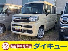 スペーシア ハイブリッドG 届け出済み未使用車 両側スライドドア クリアランスソナー 衝突被害軽減システム オートライト LEDヘッドランプ スマートキー アイドリングストップ 電動格納ミラー ベンチシート CVT 中古車画像