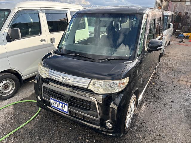 タント カスタムRS 《4WDターボ》《車検2年》《後期モデル》純正フルエアロ14インチAW/SDナビTV/MOMO革巻きステアリング/パワースライドア/スマートキー/HIDオートライトフォグ/(1枚目)