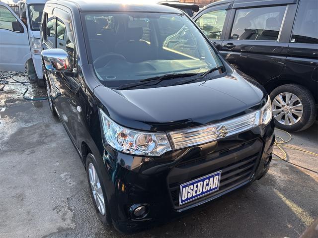 ワゴンRスティングレー(スズキ) X 純正フルエアロ14インチAW/スマートキー/スペアキー/アームレスト/プッシュスタート/ナビCDオーディオ/HIDオートライトフォグ/革巻きステアリング/ 中古車画像