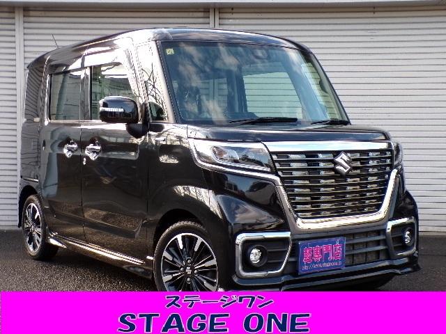 ナビＴＶ付きのスペーシアカスタム！フルタイム４ＷＤで両側電動ドア付き！