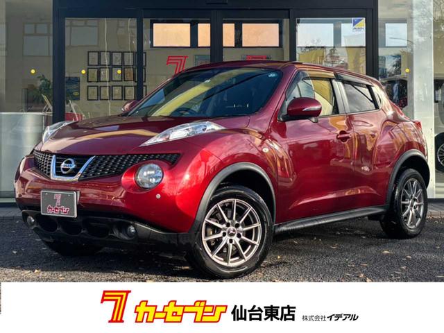 ジューク(日産) １５ＲＸ　タイプＶ　ＳＤナビ　バックカメラ　フロントフォグランプ　オートライト　オートエアコン　スマートキー　ドアバイザー　ＣＤ　ＤＶＤ　Ｂｌｕｅｔｏｏｔｈ　前後ドライブレコーダー　ＥＴＣ　Aftermarket１６インチＡＷ 中古車画像