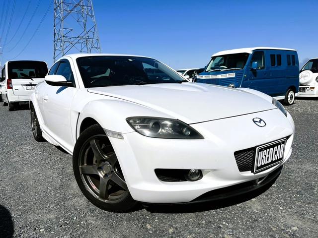 マツダ ＲＸ－８ タイプＥ　車検令和７年２月　１８インチアルミホイール　ナビ　バックカメラ　オートエアコン