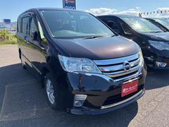 セレナ ハイウェイスター 4WD ETC オートクルーズコントロール 両側電動スライドドア スマートキー アイドリングストップ 電動格納ミラー 3列シート CVT アルミホイール 盗難防止システム 衝突安全ボディ ABS 中古車画像