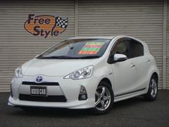 アクア Gブラックソフトレザーセレクション 上級グレードG 禁煙車 純正エアロ ブラックレザーシート 純正ナビ フルセグTV ブルートゥース バックカメラ 革ハンドル スマートキー オートライト ETC 社外15アルミホイール 寒冷地仕様車 中古車画像