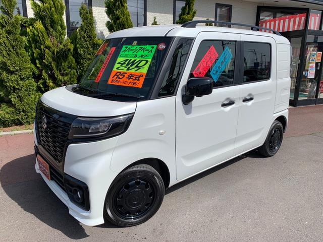 スペーシアベース ＸＦ　４ＷＤ　全方位カメラＰＫＧ　Ｐセンサー　右側パワースライドドア　クルーズコントロール　アイドリングストップ　オートハイビーム　レーンキープアシスト　走行中オートロック　フロントフォグランプ　ＣＶＴ