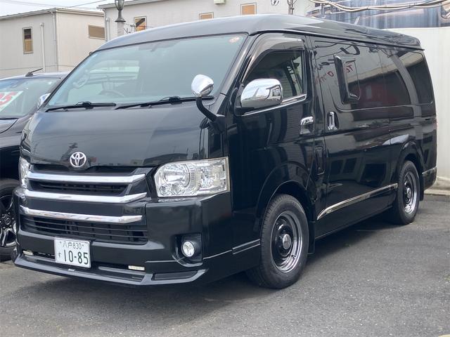 ロングスーパーＧＬ　４ＷＤ　キャンピングカー　ドライブレコーダー　ＥＴＣ　バックカメラ　スマートキー　電動格納ミラー　両側電動スライドドア　オートライト　ＡＴ　記録簿　１００Ｖ電源　ＡＢＳ　エアコン　パワーウィンドウ