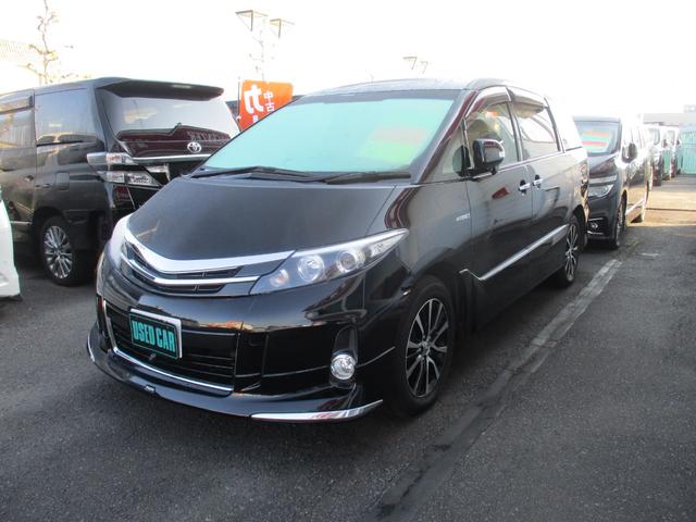 エスティマハイブリッド(トヨタ) アエラス　４ＷＤ　純正ＨＤＤナビ　地デジ　両側パワースライド　パワーバックドア　パワーシート　フロント・サイド・バックモニター　モデリスタエアロ・グリル　ＥＴＣ　サイドリフトアップシート　純正１７インチＡＷ 中古車画像