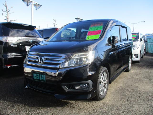 フリップダウンモニター♪　　　アイドリングストップ♪ 純正ＨＤＤナビ・地デジ・両側パワースライド・ハーフレザーシート・ＥＴＣ！