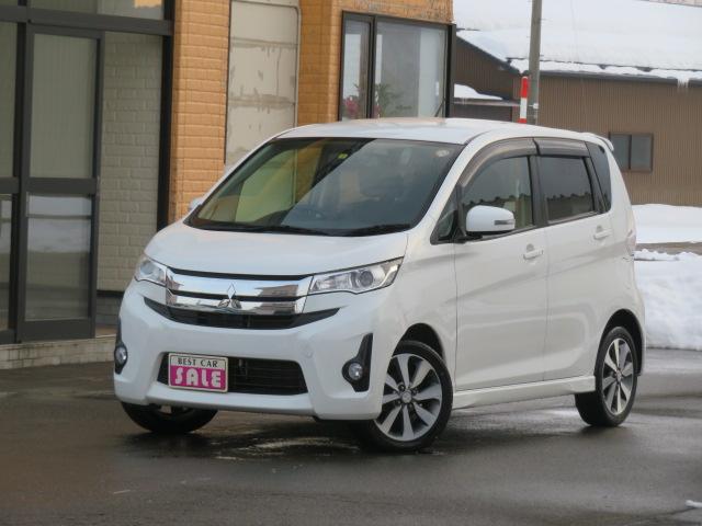 ｅＫカスタム(三菱) Ｔ　ターボ禁煙車　Aftermarketフルセグナビ　バックカメラ　ＥＴＣ　シートヒーター　純正アルミ　純正エアロＨＩＤライトフオグランプ　エンジンスターター　マフラー新品交換済み 中古車画像