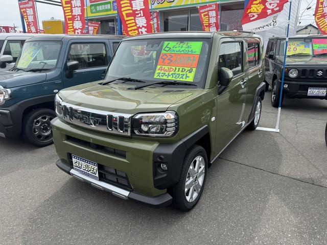 ダイハツ タフト Ｇターボ　クロムベンチャー　４ＷＤ　届け出済み未使用車　バックカメラ　クリアランスソナー　オートクルーズコントロール　衝突被害軽減システム　オートライト　ＬＥＤヘッドランプ　スマートキー　アイドリングストップ　電動格納ミラー