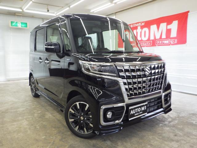 ハイブリッドXS 4WD スズキセーフティサポート 両側パワースライドドア スリムサーキュレーター ヘッドアップディスプレイ LEDヘッドライト LEDフォグ F左右シートヒーター ミラーヒーター 届出済未使用車(1枚目)