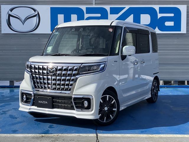 マツダ フレアワゴンカスタムスタイル ハイブリッドＸＴ　４ＷＤ　スズキ・スペーシアカスタムＯＥＭ車　７インチナビ　全方位カメラ　前後ドラレコ　両側パワースライドドア