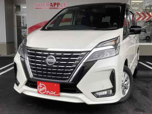 セレナ ハイウェイスターV ドライブレコーダー ETC 全周囲カメラ TV パークアシスト 両側電動スライドドア アイドリングストップ 電動格納ミラー 後席モニター 3列シート AT アルミホイール(1枚目)