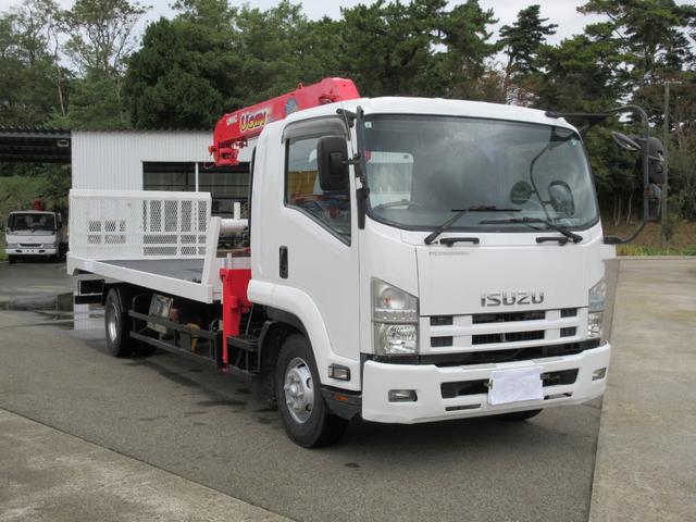 増トン4.45t ユニック4段クレーン ラジコン フックイン セーフティローダー URU344 2008.6 ベッド付
