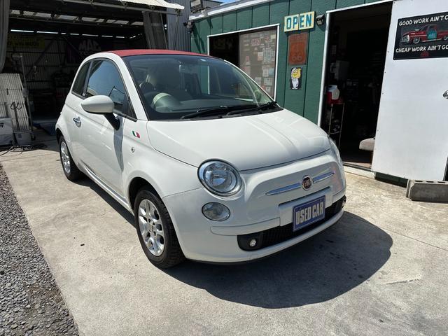 ５００Ｃ(フィアット) １．２　ポップ　レッド幌　キャンバストップ 中古車画像