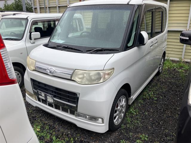 タント カスタムＸ　電動スライドドア　ＨＩＤ　スマートキー　ベンチシート　ＡＴ　盗難防止システム　ＡＢＳ　アルミホイール　衝突安全ボディ　エアコン　パワーステアリング　パワーウィンドウ　運転席エアバッグ（1枚目）