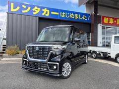 スペーシアカスタム ハイブリッドGS 4WD 両側スライド・片側電動 ナビ TV クリアランスソナー 衝突被害軽減システム LEDヘッドランプ スマートキー アイドリングストップ シートヒーター ベンチシート CVT 盗難防止システム 中古車画像