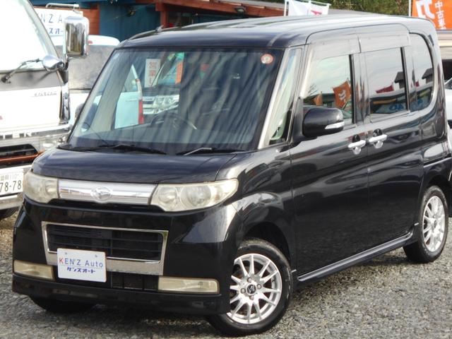 タント カスタムＸ　４ＷＤ　タイミングチェーンエンジン　スマートキー　パワースライドドア　ＡＡＣ　ナビＴＶＢｌｕｅｔｏｏｔｈオーディオ　ベンチシート　インパネシフト　純正エアロ　ＨＩＤライト　１４インチアルミ　点検渡し（1枚目）