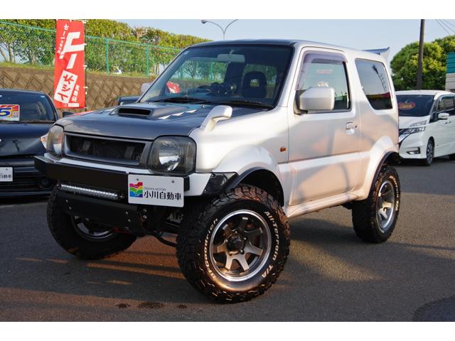 　３インチリフトアップ　ステアリングダンパー　左右出しマフラー　クロカンバンパー　ハイブリッジファーストボンネット　４ＷＤ　キーレス　衝突安全ボディ　修復歴無し