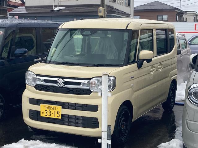 スズキ スペーシア ハイブリッドＧ　４ＷＤ　届出済未使用車　純正ナビ　全方位モニター　スズキセーフティサポート　フルセグＴＶ　シートヒーター　クリアランスソナー　プッシュスタート