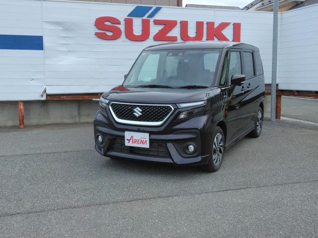 ソリオバンディット(スズキ) ハイブリッドＭＶ　４ＷＤ　全周囲カメラ　ナビ　ＴＶ　クリアランスソナー　オートクルーズコントロール　レーンアシスト　衝突被害軽減システム　両側電動スライドドア　オートライト　ＬＥＤヘッドランプ　スマートキー 中古車画像