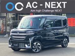 スペーシアカスタム ハイブリッドXSターボ ワンオーナー 純正ナビ 全周囲カメラ フルセグ BT ACC HUD 前列シートヒーター 両側電動スライドドア ステアリングヒーター ハーフレザーシート クリソナ LED ETC ドラレコ 中古車画像