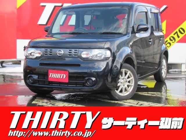 日産 キューブ １５Ｘ　ＦＯＵＲ　４ＷＤ　禁煙車　純正ナビ　プッシュスタート　スマートキー　社外１５ＡＷ　フルセグＴＶ　ＦＭ／ＡＭラジオ　バニティーミラー　電動格納ミラー　パワステ　パワーウィンドウ　シガーソケット